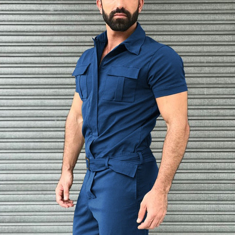 Classic Men's Short Sleeved Jumpsuit