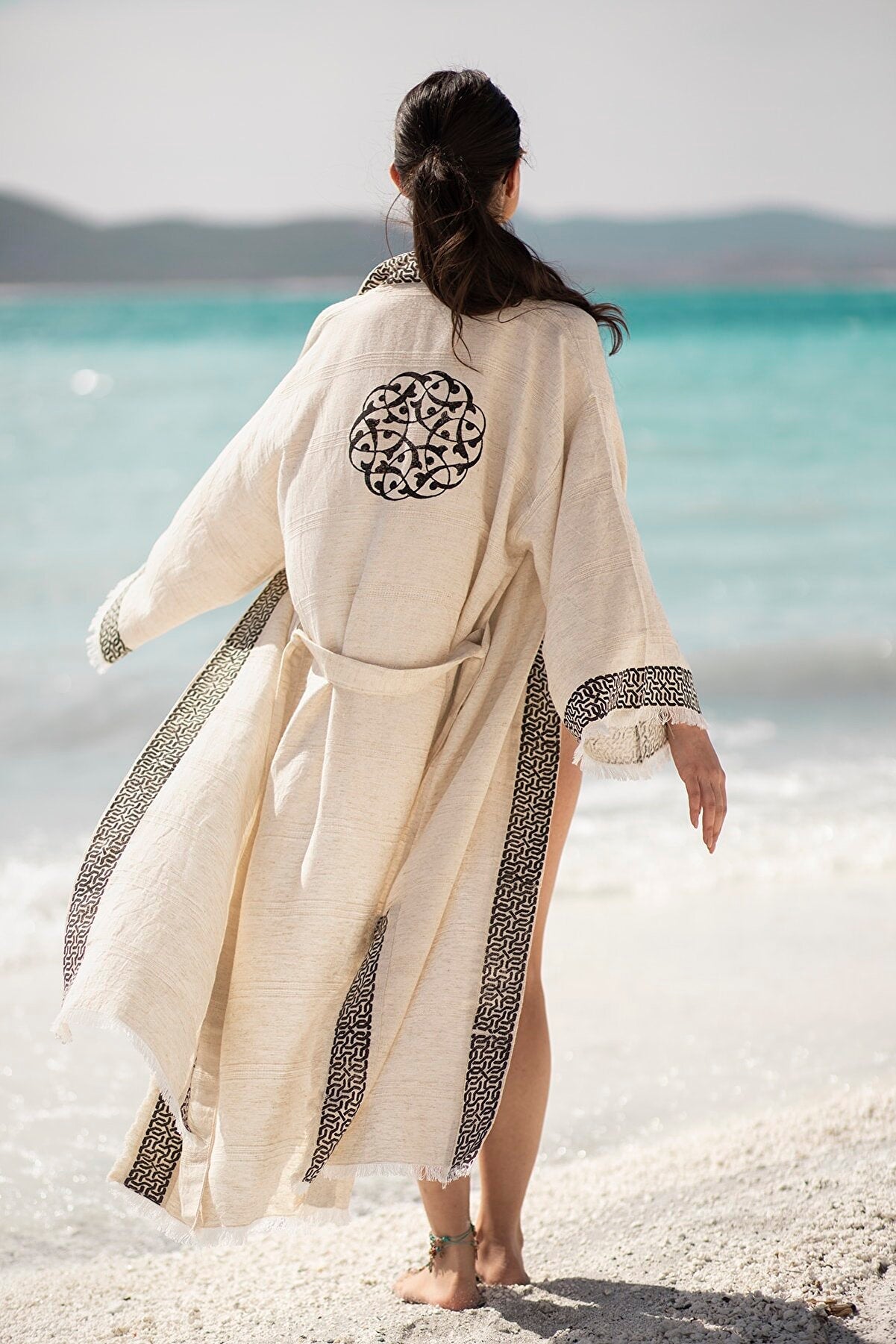 kimono linen robe