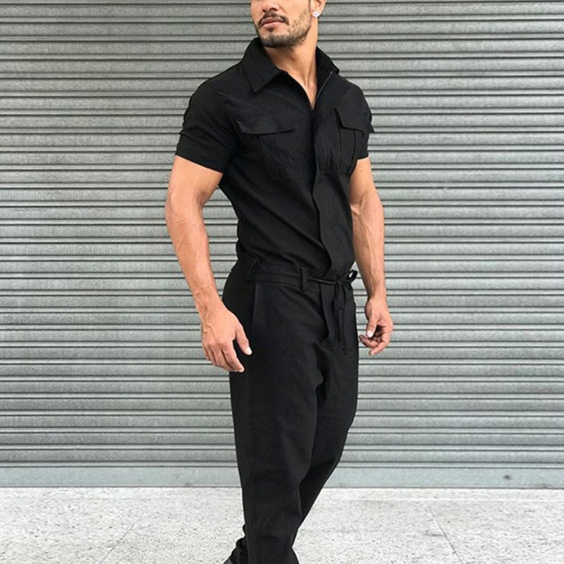 Classic Men's Short Sleeved Jumpsuit