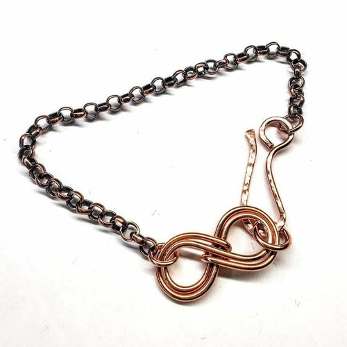 Copper Double Infinity Chain Bracelet