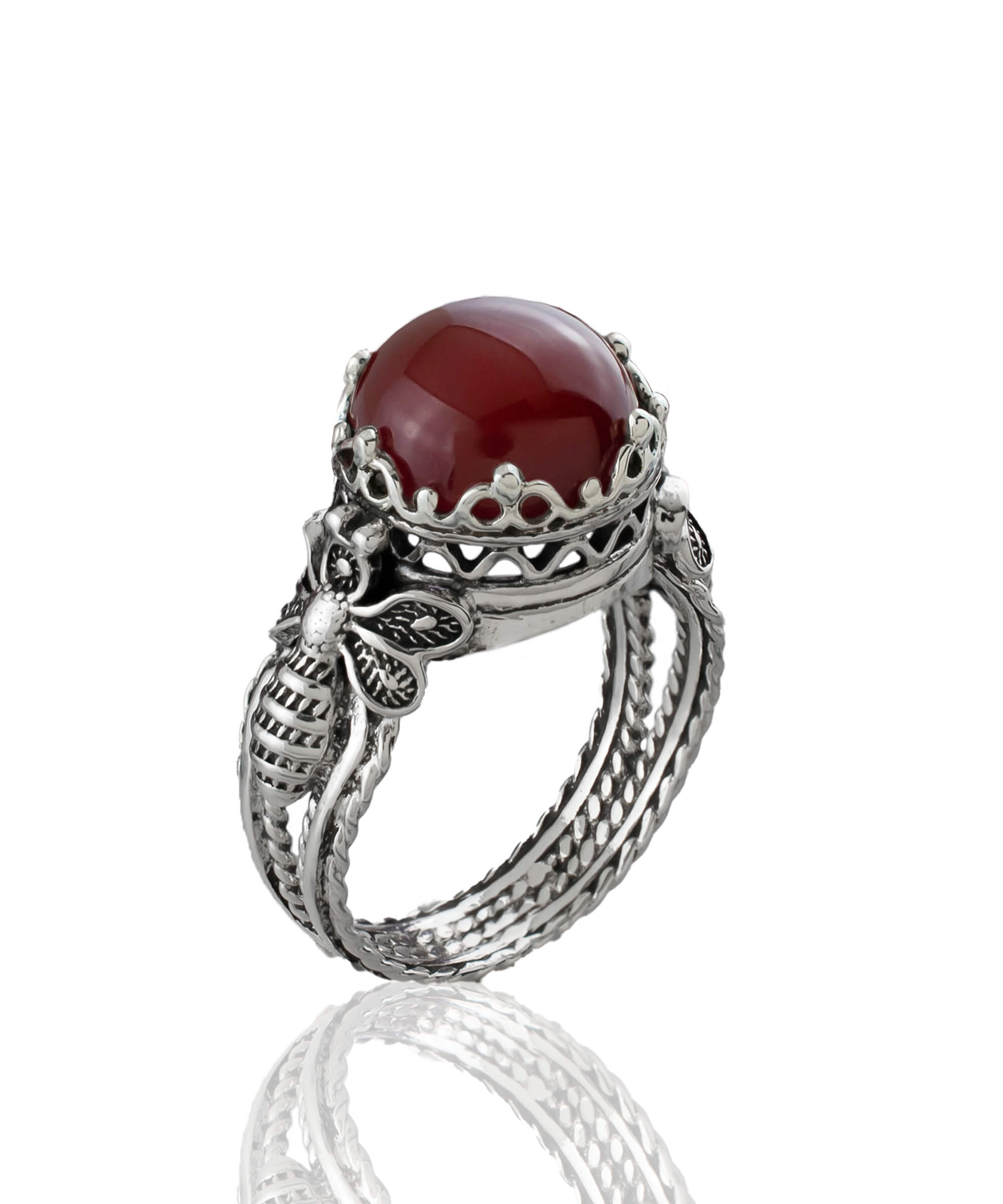 Carnelian bee ring