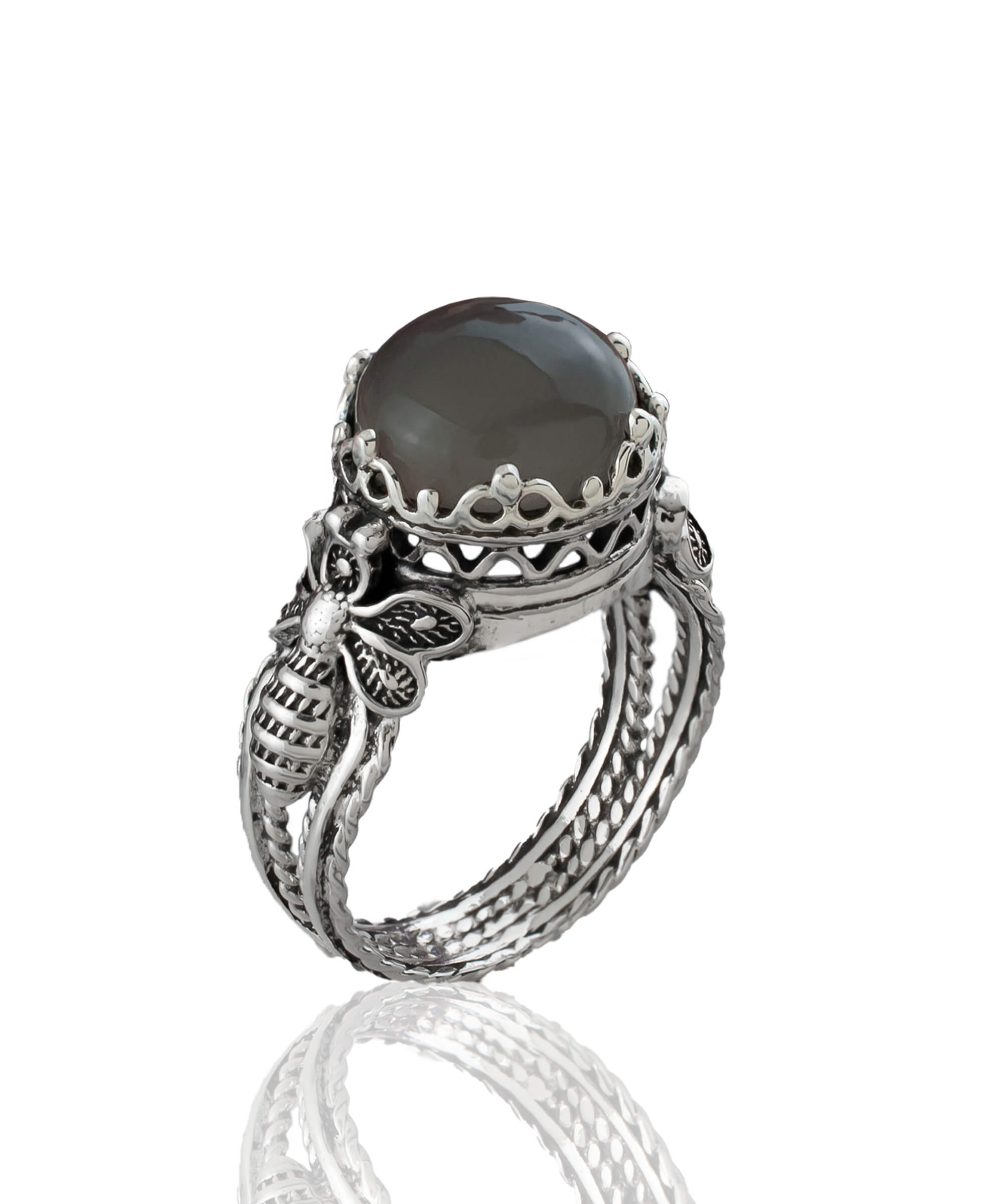 moonstone bee ring