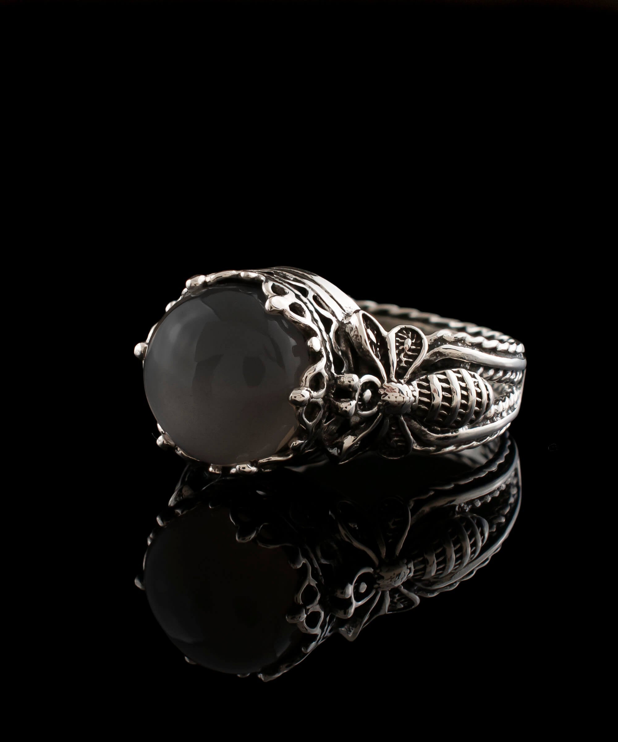 moonstone bee ring