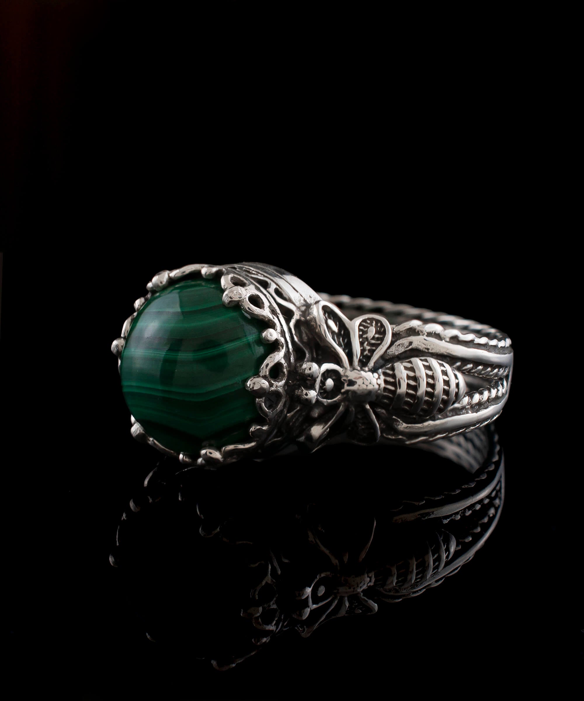 Malachite ring
