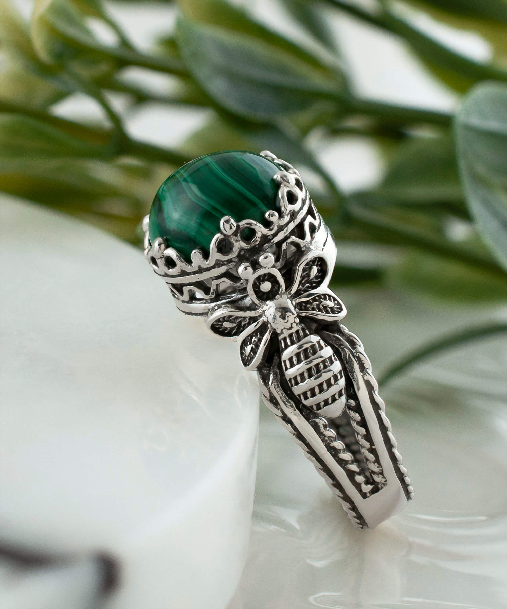 Malachite ring