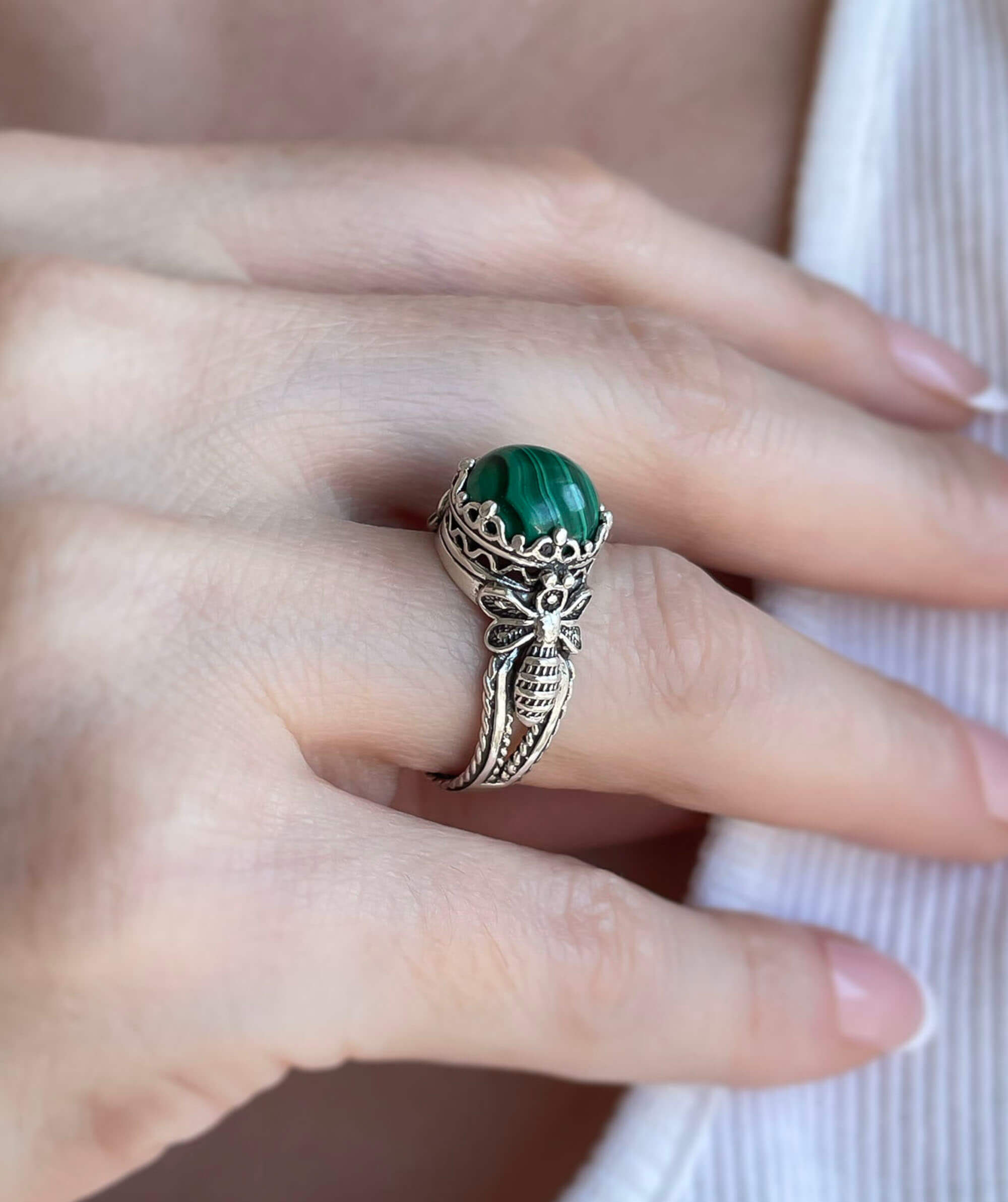 Malachite ring