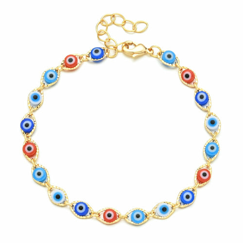 18K Gold Evil Eye Anklet