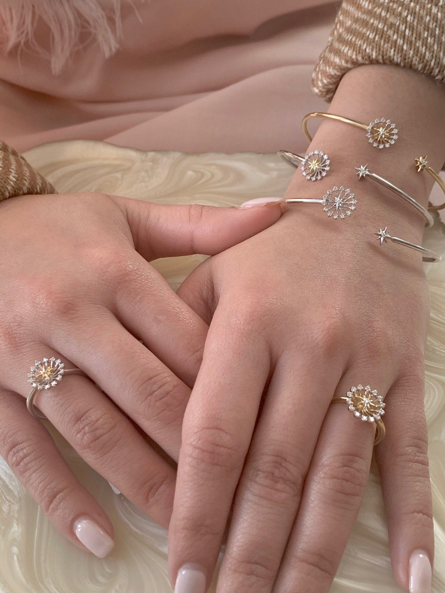 Starburst diamond cuff