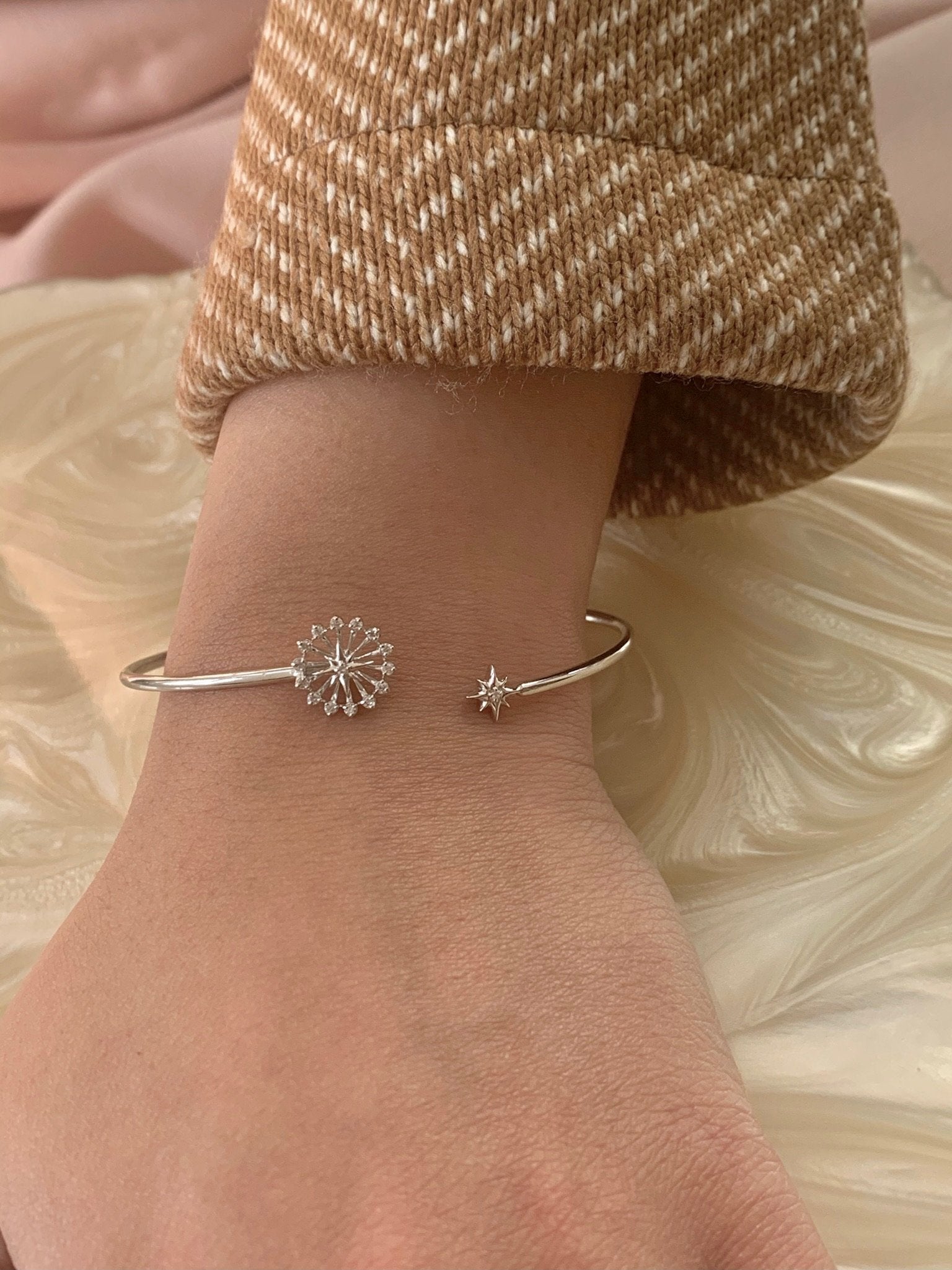 Starburst diamond cuff