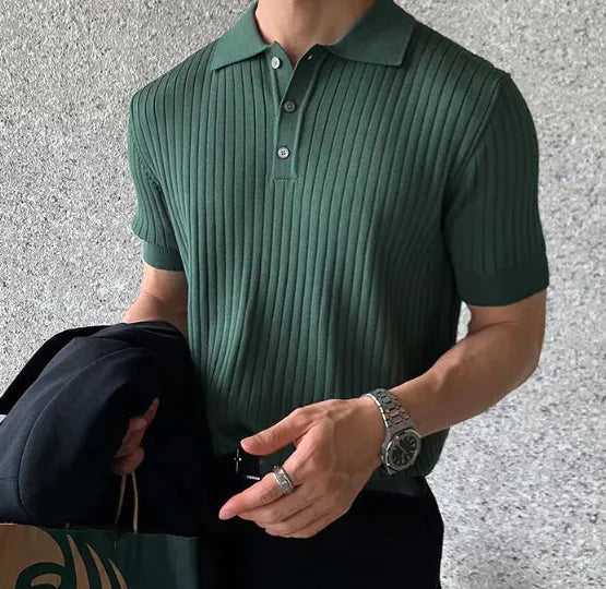 Ribbed  Polo Shirt