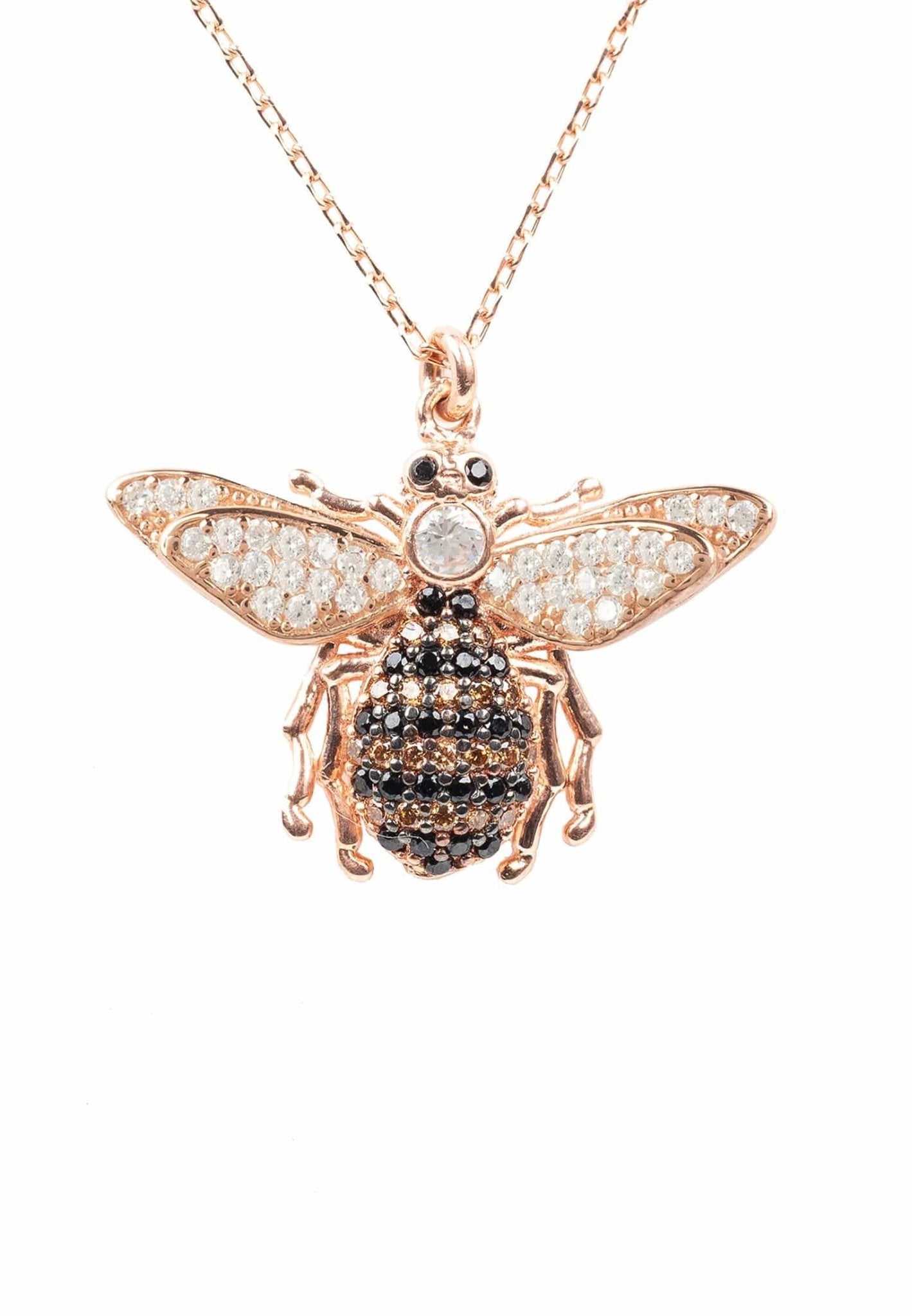 rose gold bee necklace