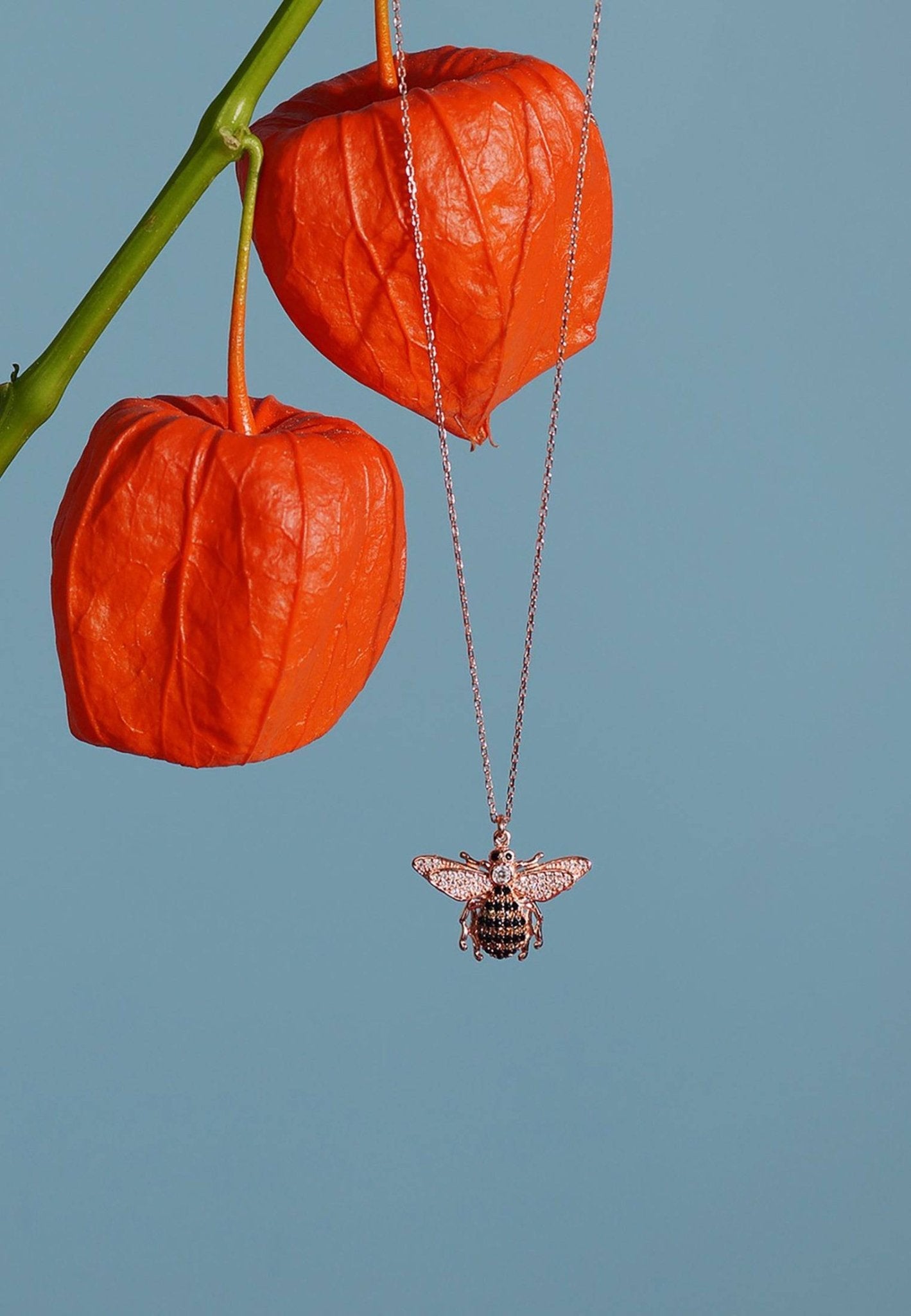 rose gold bee necklace