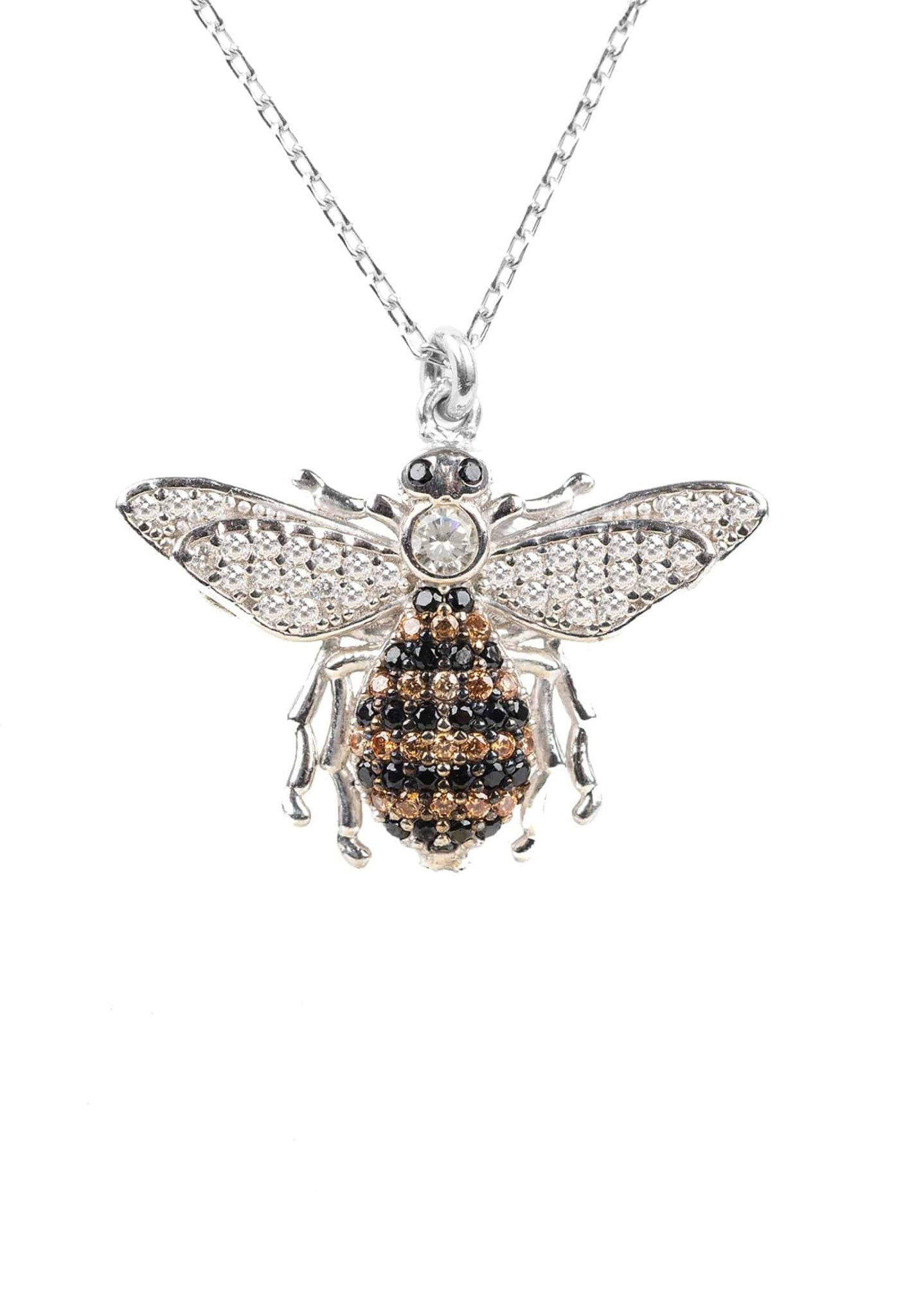 silver bee necklace