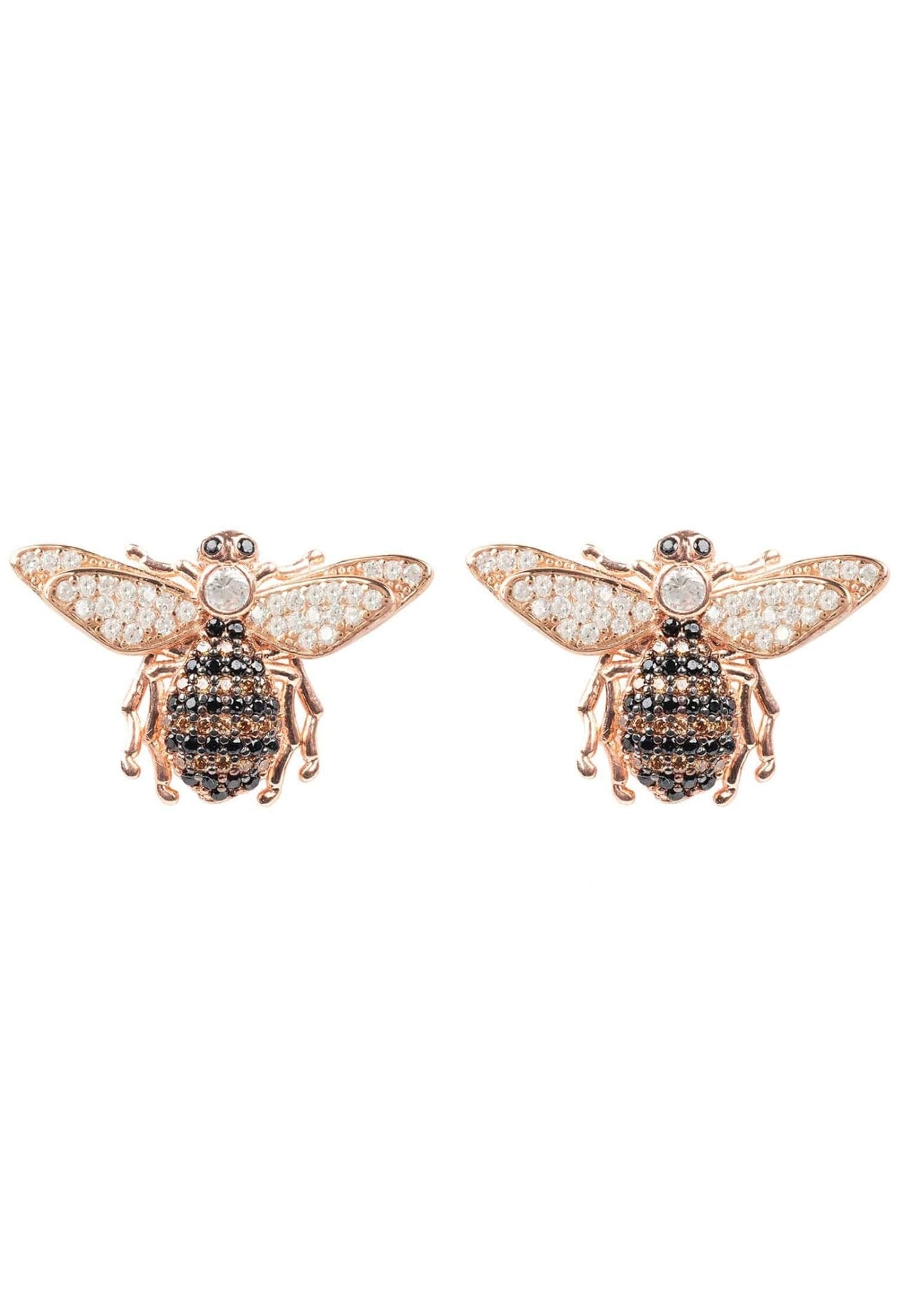 rose gold bee earrings