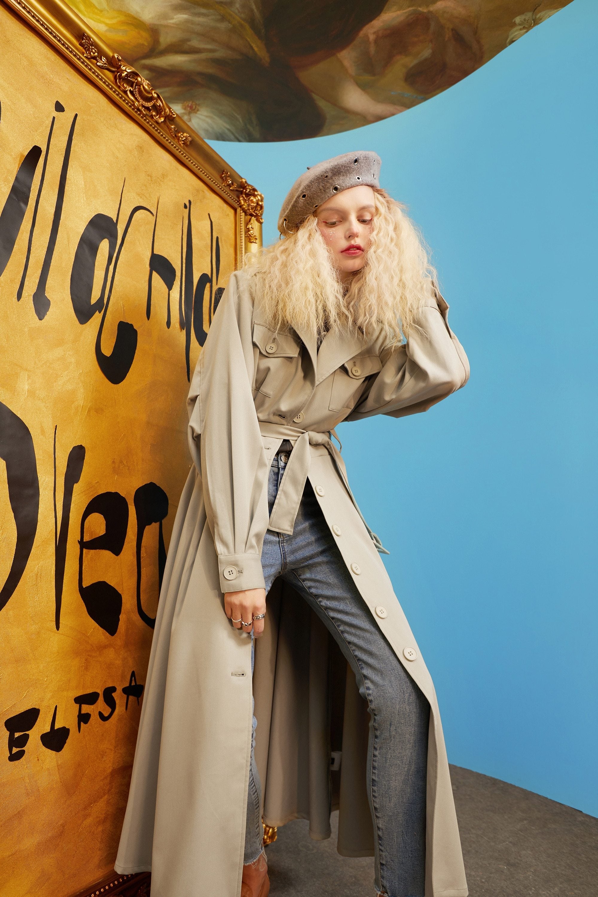 Single Breasted Oversize Trench Coat