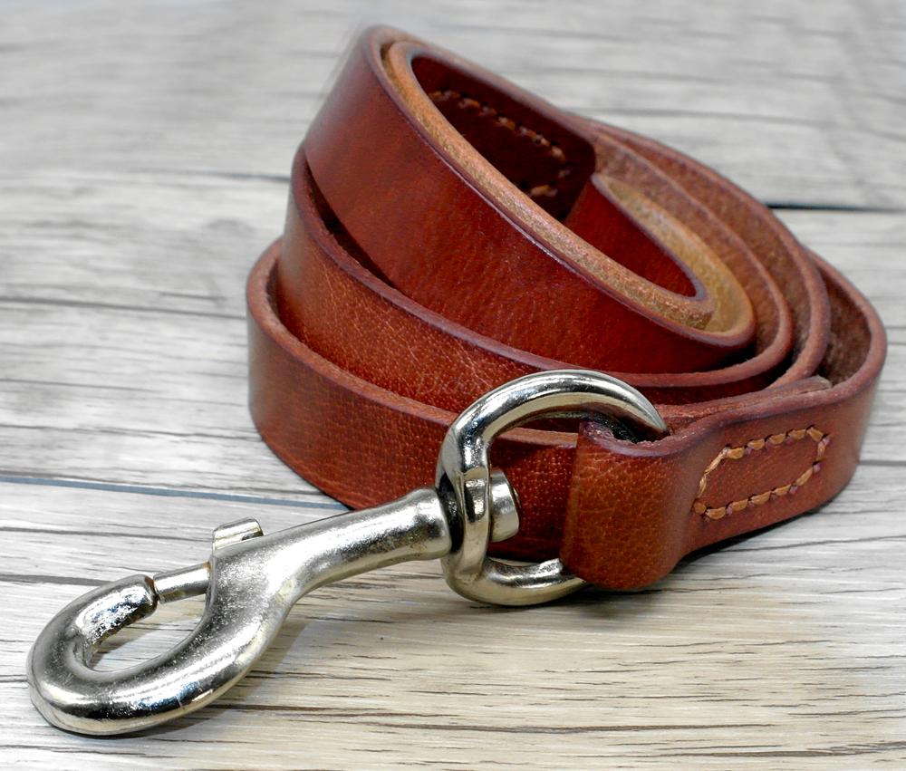 Durable Leather Dog Collar and Leash