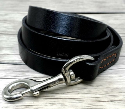 Durable Leather Dog Collar and Leash