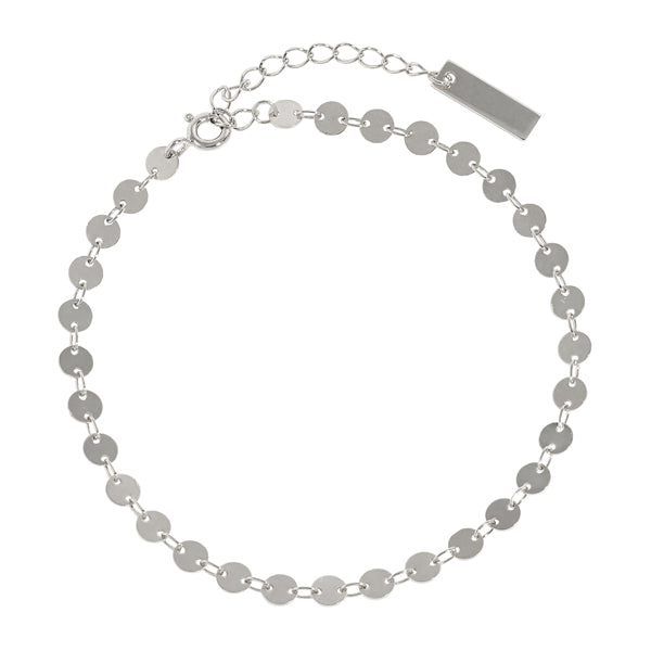 925 Sterling Silver Moon Disk Anklet/Bracelet