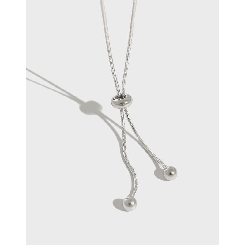 His Balls on a Chain Adjustable 925 Sterling Silver Necklace