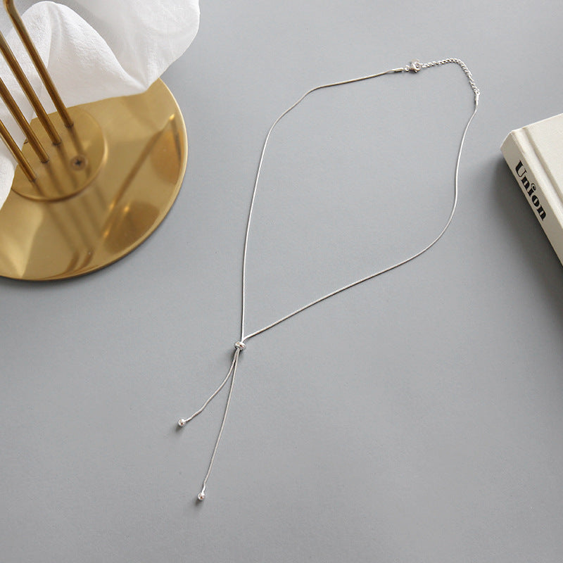 His Balls on a Chain Adjustable 925 Sterling Silver Necklace