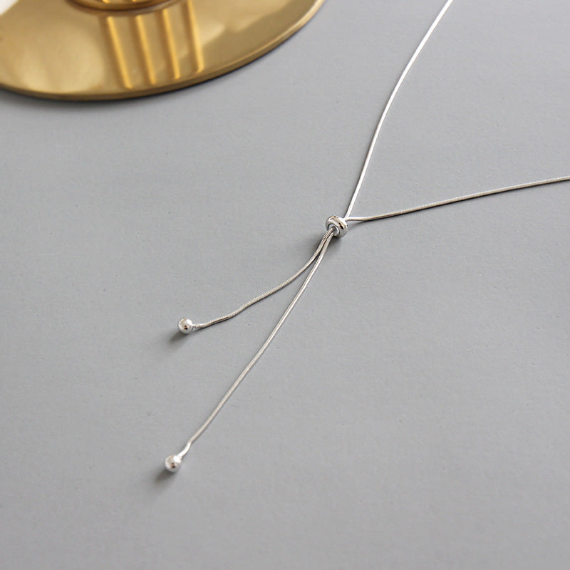 His Balls on a Chain Adjustable 925 Sterling Silver Necklace