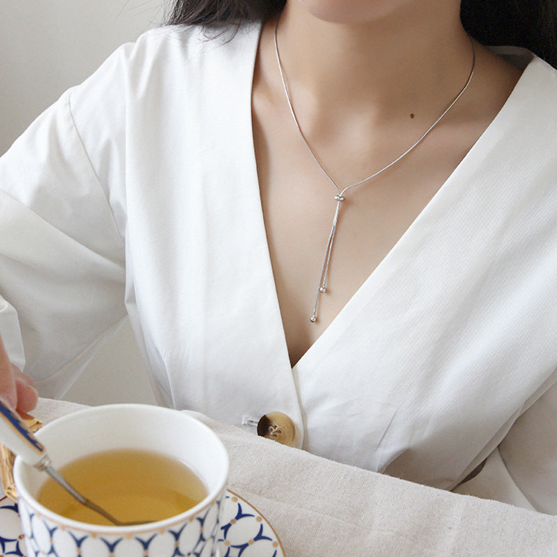 His Balls on a Chain Adjustable 925 Sterling Silver Necklace