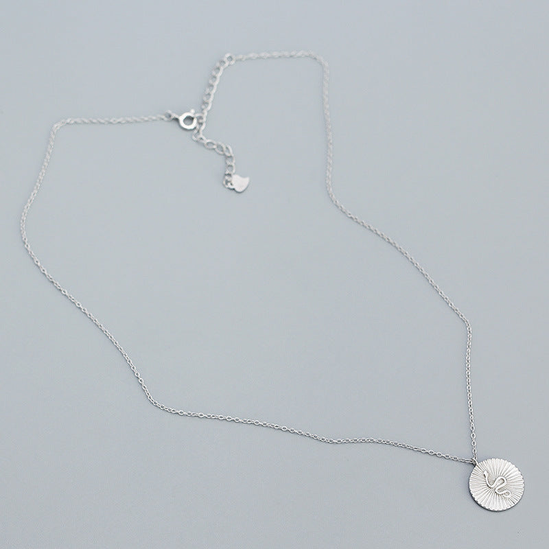 Snake Coin 925 Sterling Silver Necklace
